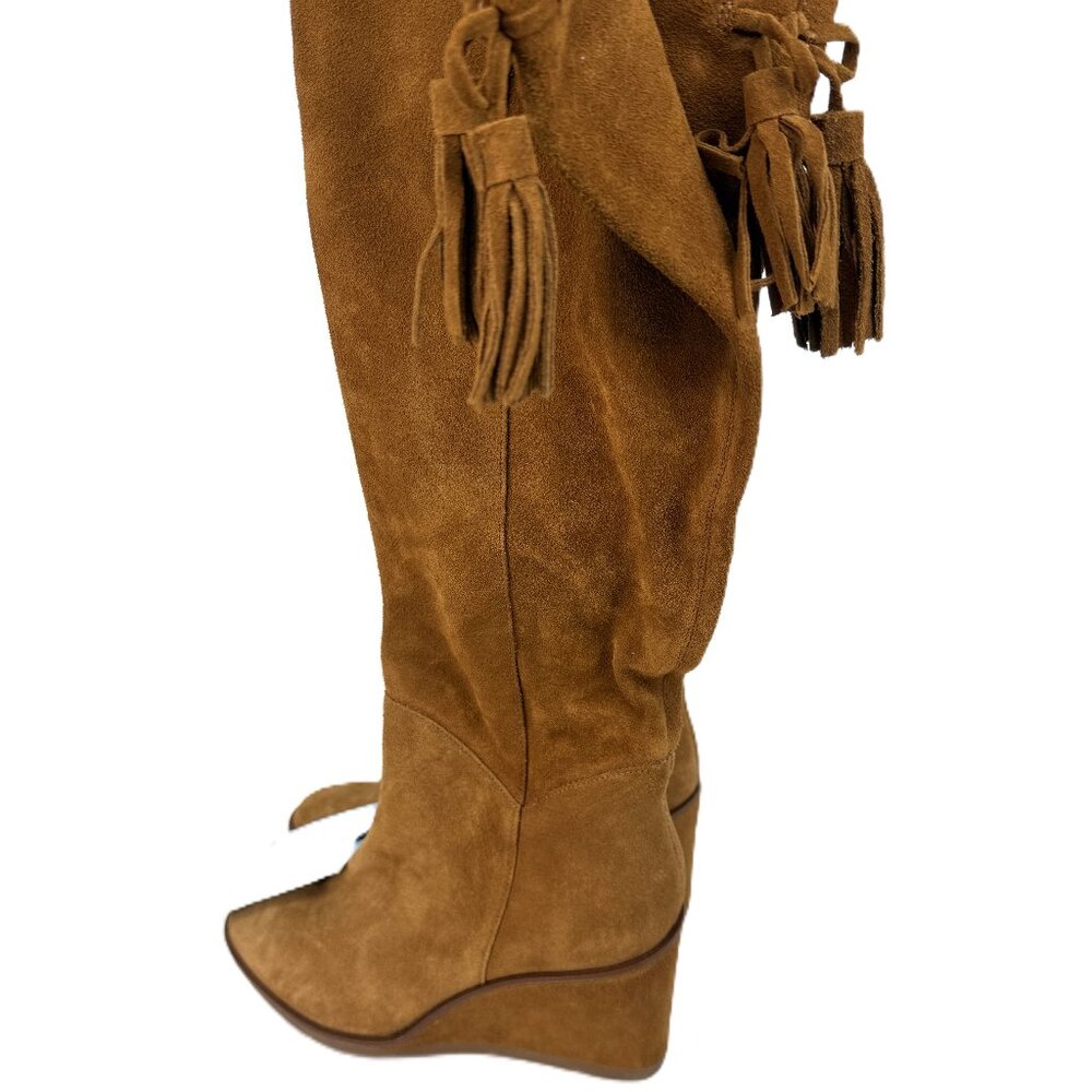 ANTONIO MELANI Knee-High Slouch Suede Tassel Boot Size 8.5